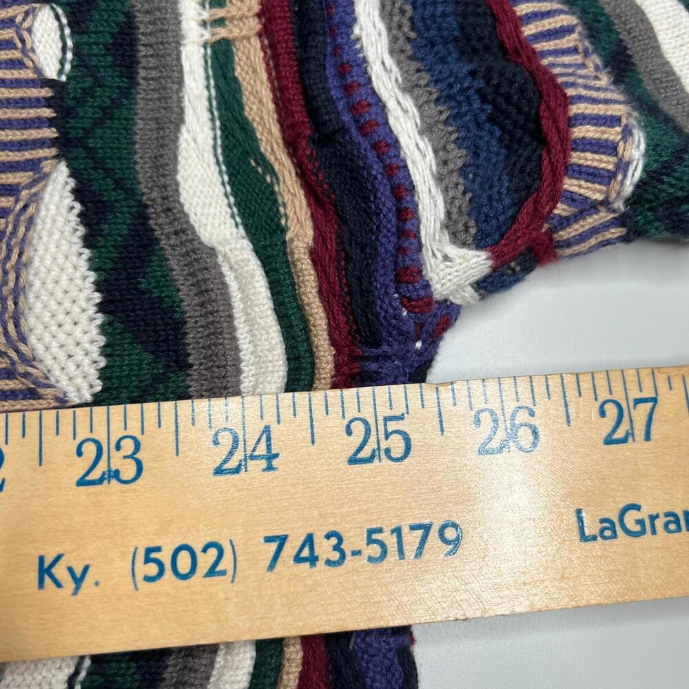 Vintage Cotton Traders Cosby Style Sweater L 100% Cotton Colorful 90s Coogi Look - Picture 7 of 11